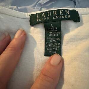 Lauren Ralph Lauren Women's White V Neck 3/4 Sleeve Rib Top